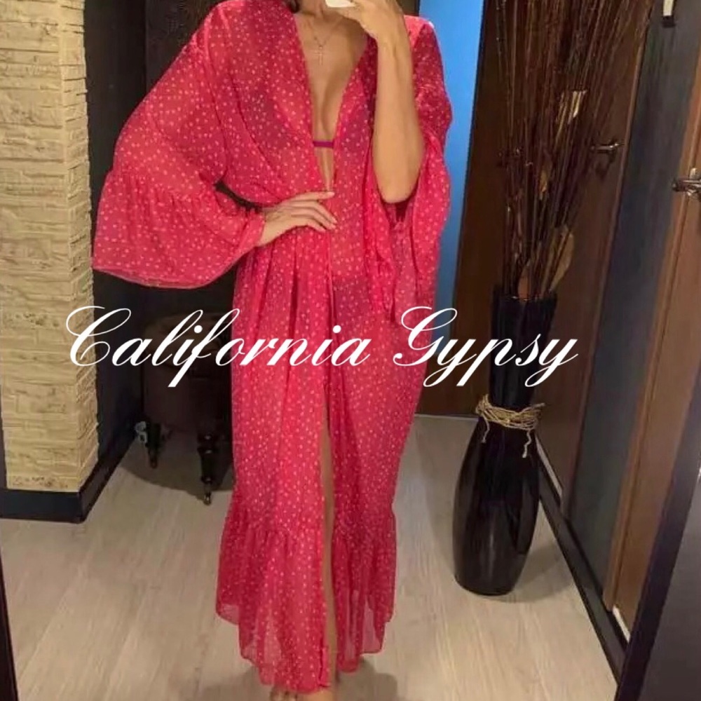 JUST IN🎉Chiffon Ruffle Coverup Duster Kimonos